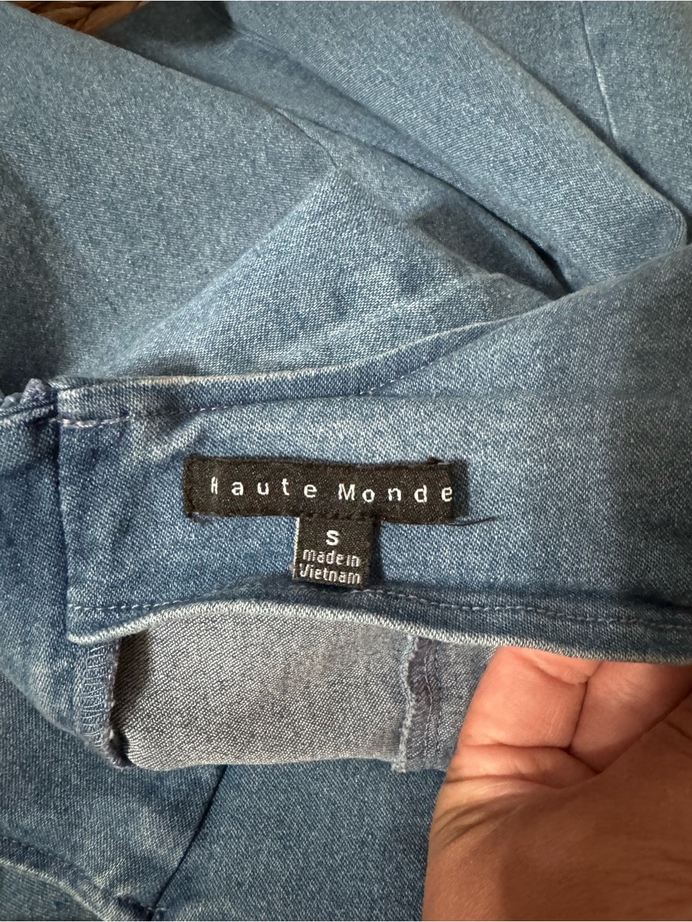 Haute Monde Medium Wash Structured Denim Seam Detail Maxi Dress - Small - Picture 8 of 8